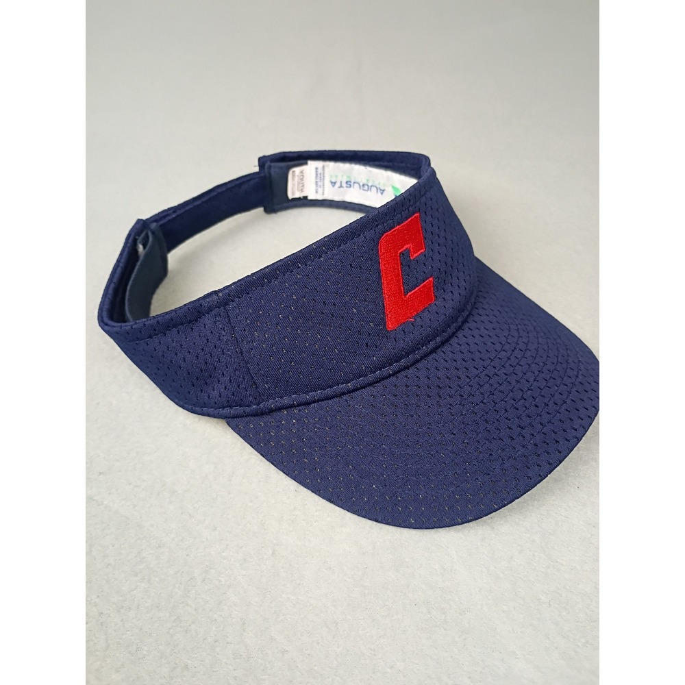 Augusta Sportswear Youth Navy Blue Mesh Visor Red Embroidered C Adjustable Hat